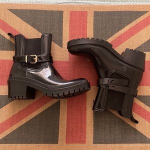 Black patent boots